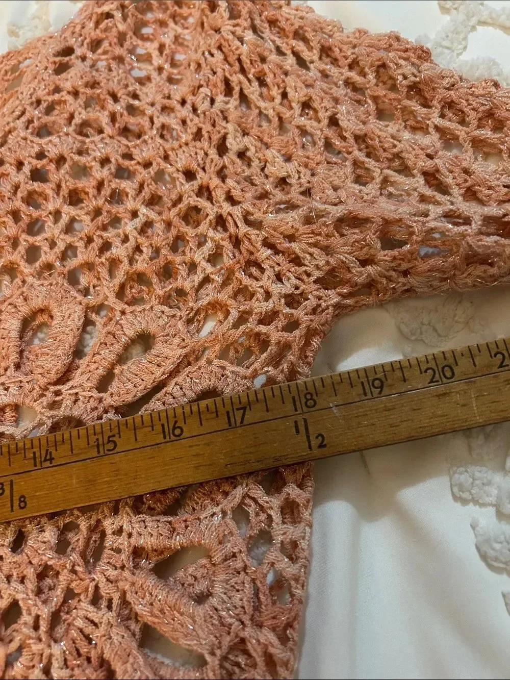 Tempo Paris Crochet Lace Tunic - Rose and metallic silver medium
